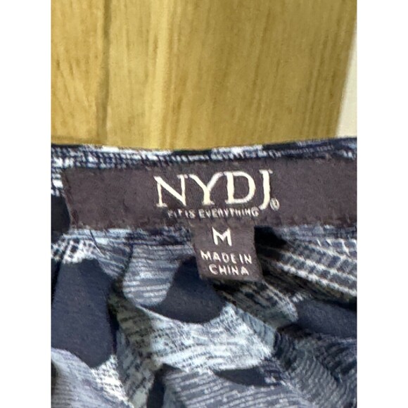NYDJ Womens Camo Camouflage Blouse Long Sleeve Shirt Top Pleated Back Blue M - Picture 7 of 7